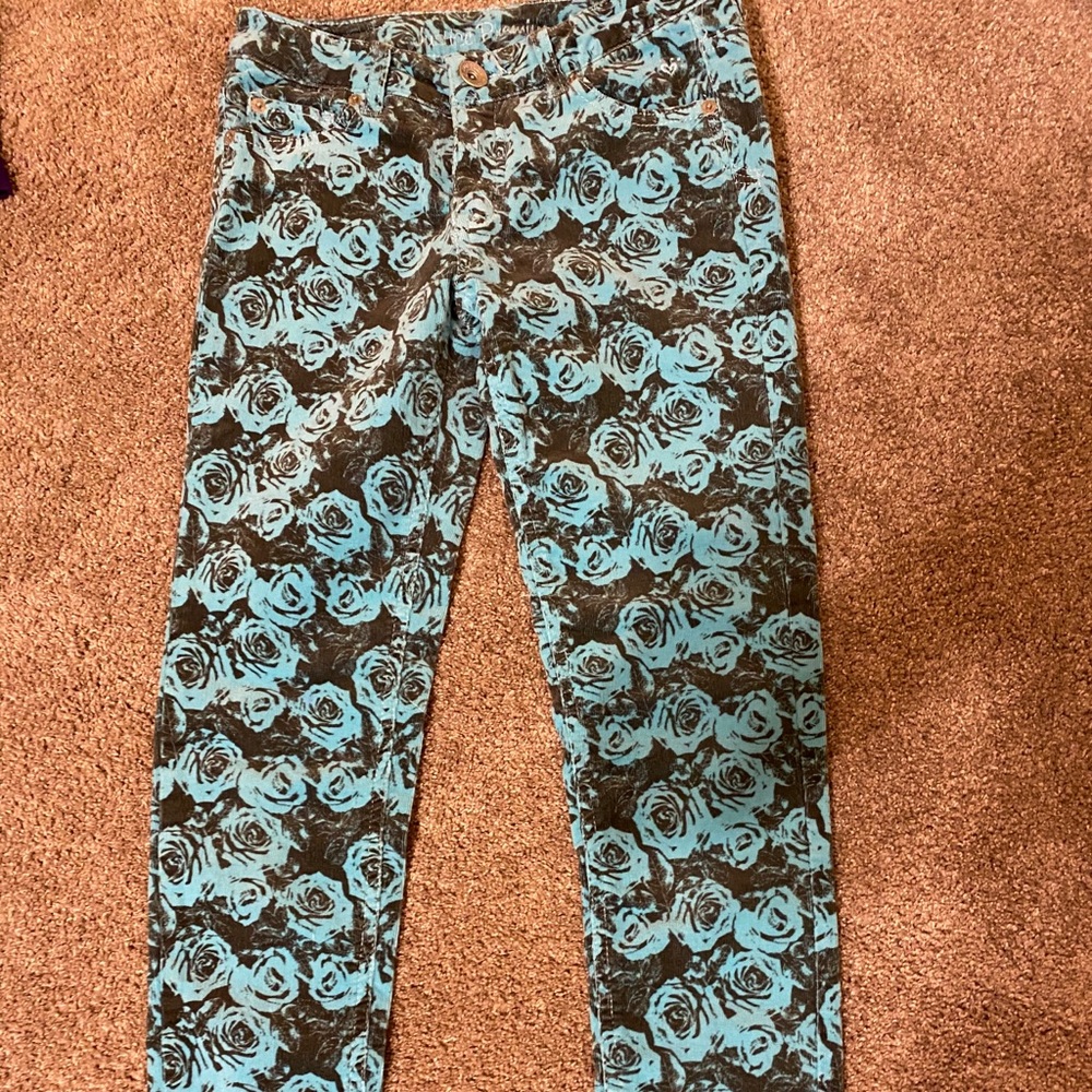 Justice Corduroys. Teal roses. Girls size 12.